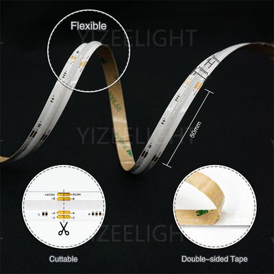 Dotless RGB+CCT COB LED Strips 840Chips/M RGB+ 3000 - 6000K 21W/M
